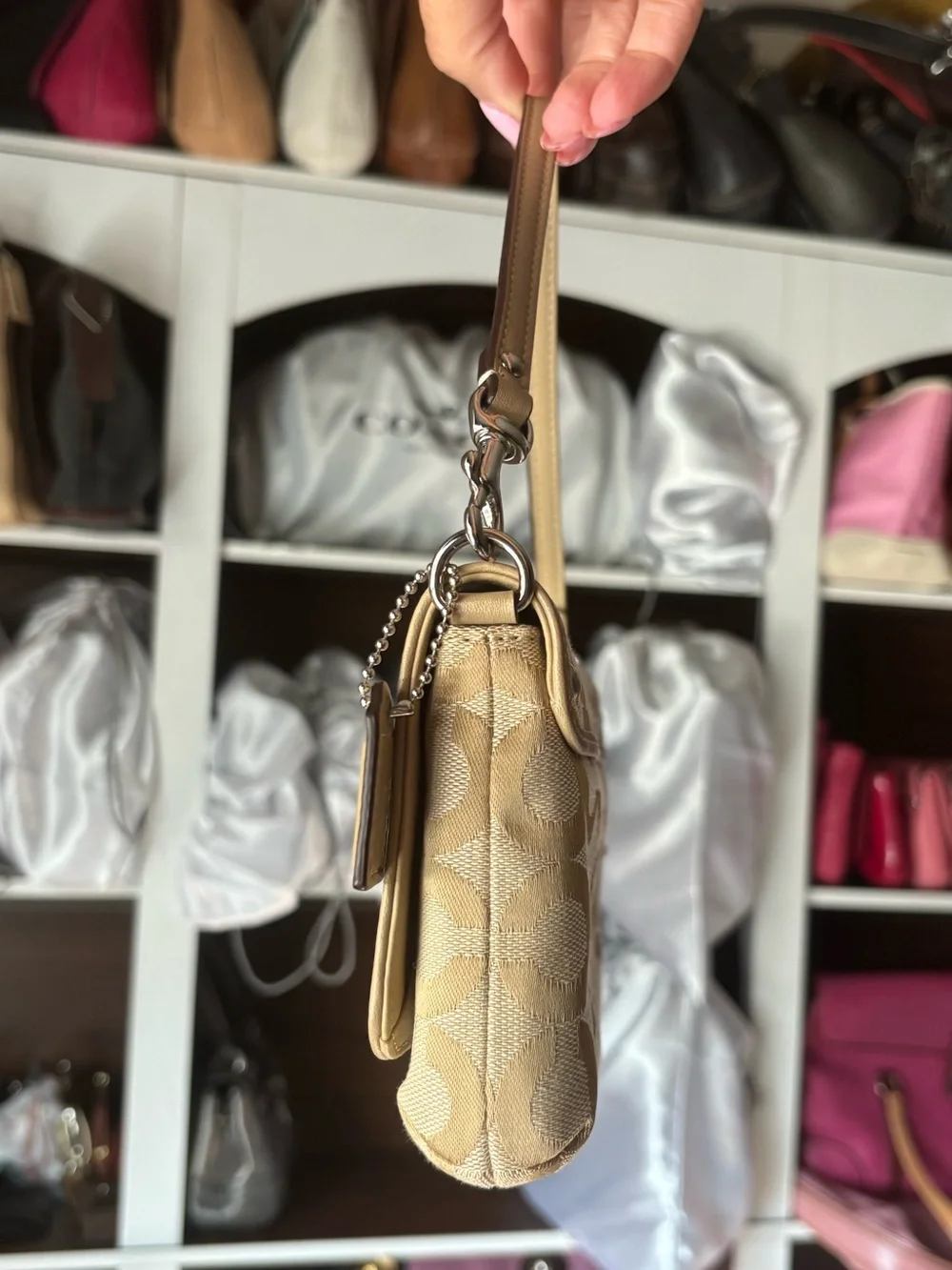 🤎💛Y2K COACH Kristin Op Art Large Wristlet Mini Bag & Wallet